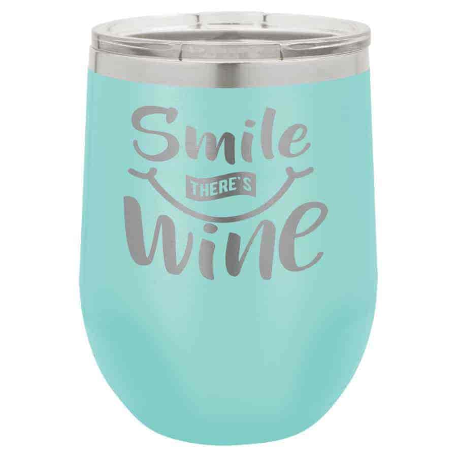 stemless wine tumbler, 12oz, insulated with cute saying