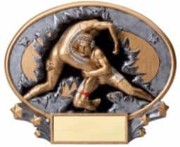 Motion X Oval wrestling trophy - male 7-1/4" x 6"