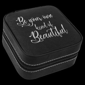 Laserable Leatherette Travel Jewelry Box